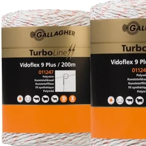 Expressversand 2 x 200m Weidezaunlitze Turboline Vidoflex 9, weiß